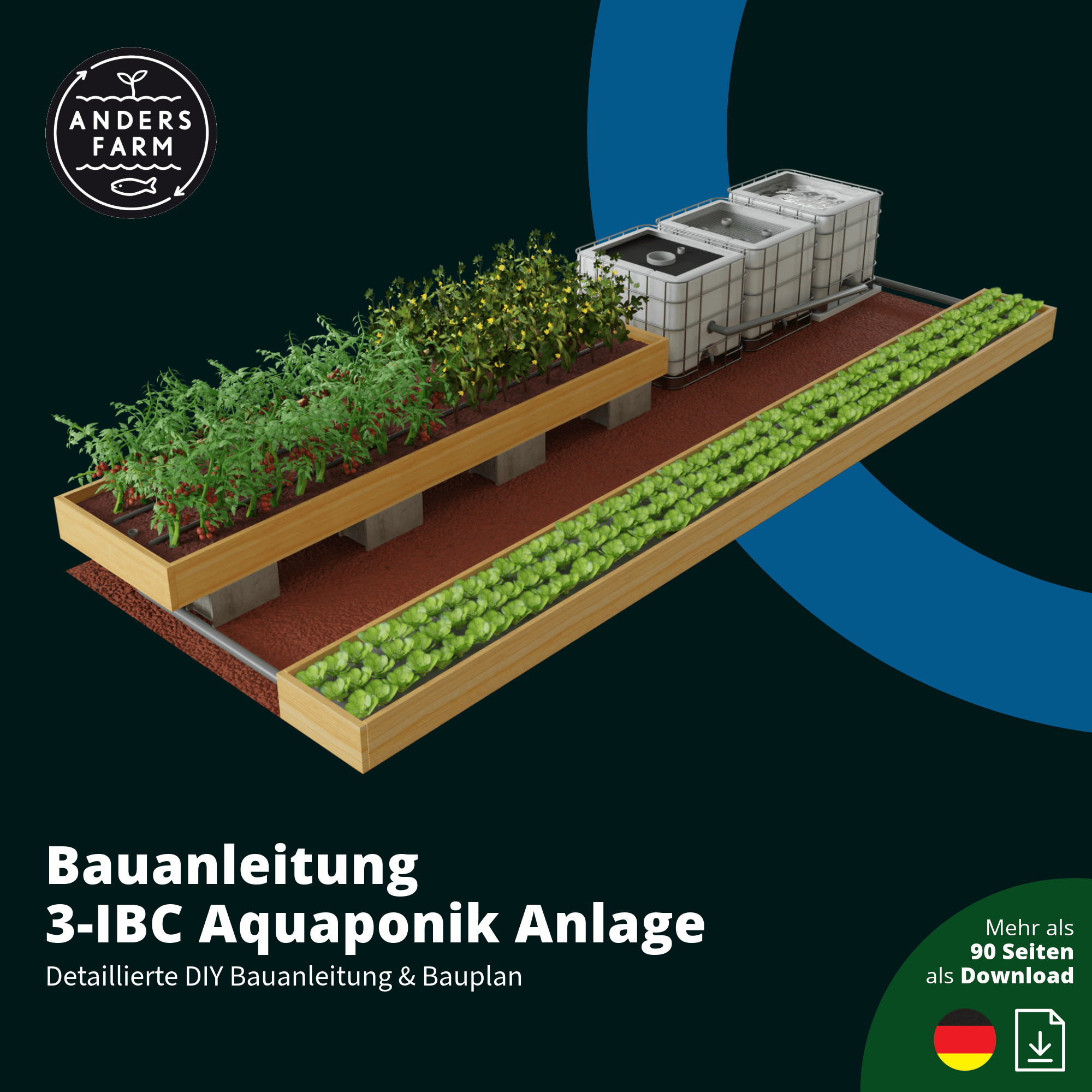3-IBC Aquaponik Anlage Bauanleitung Bauplan