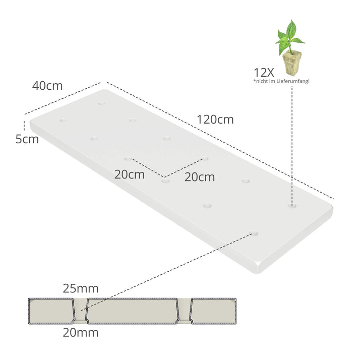 Aquaponik DWC Floating Raft, 120 x 40cm